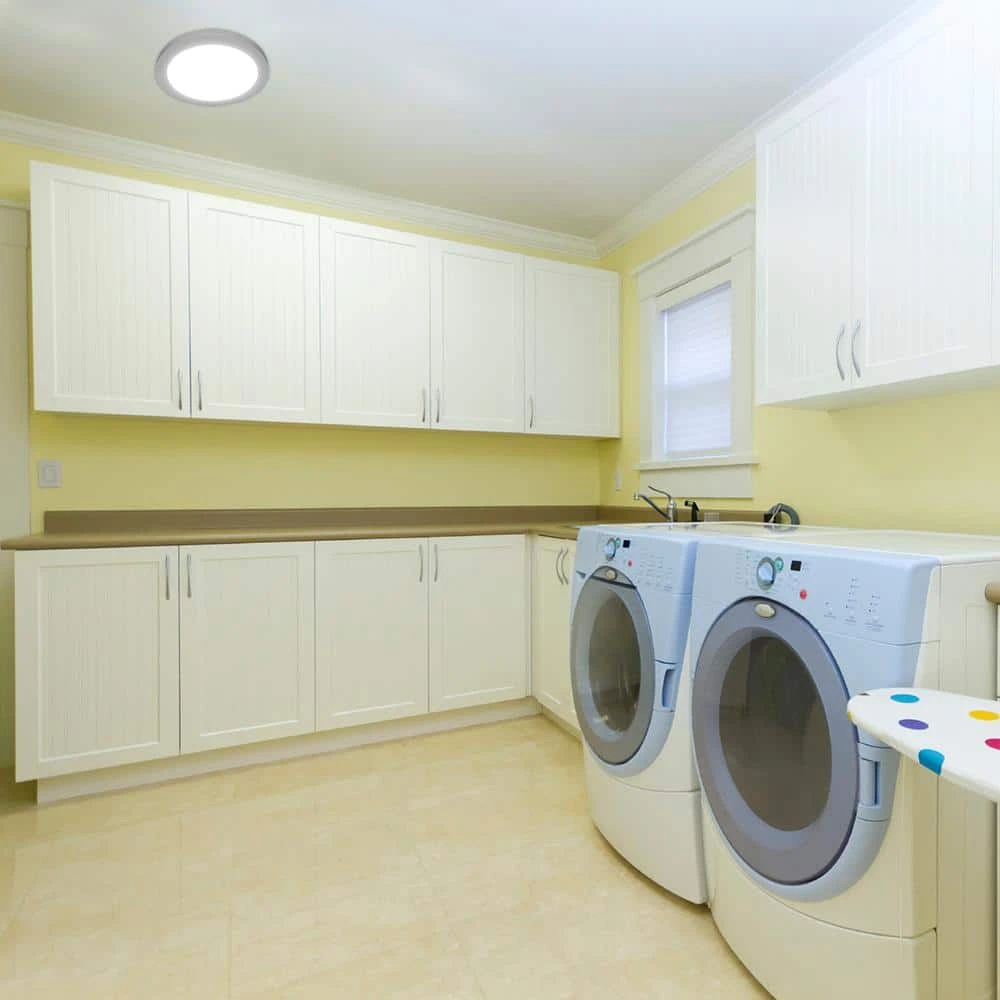 15 in. 22.5-Watt White Integrated LED 1650 Lumens Edge-Lit Round Flat Panel Flush Mount Ceiling Light w/Color Changing by Commercial Electric - Image 4