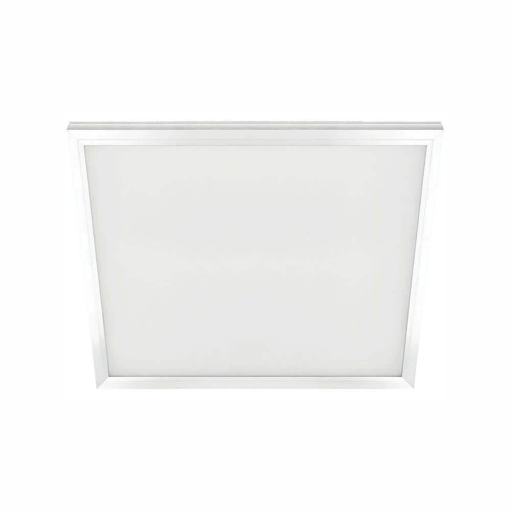 2 ft. x 2 ft. 48-Watt White Integrated Edge-Lit Flat Panel T-Bar Grid Flush Mount LED Troffer with Color Changing CCT by Commercial Electric
