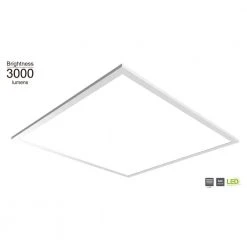 3000 Lumens 2 ft. x 2 ft. White Integrated LED Troffer by Commercial Electric