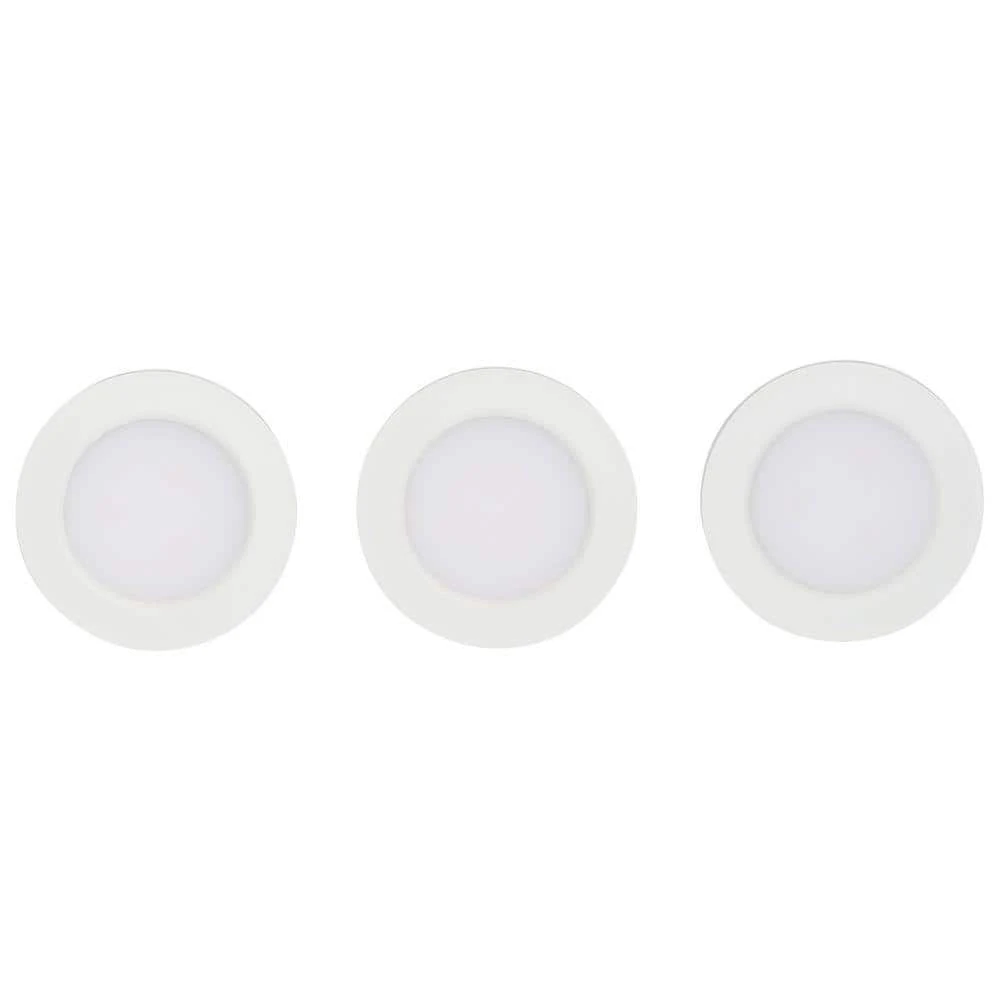 3-Light LED White Puck Light Kit by Commercial Electric