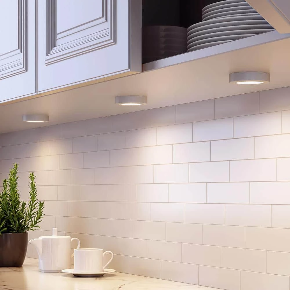 3-Light LED White Puck Light Kit by Commercial Electric - Image 2