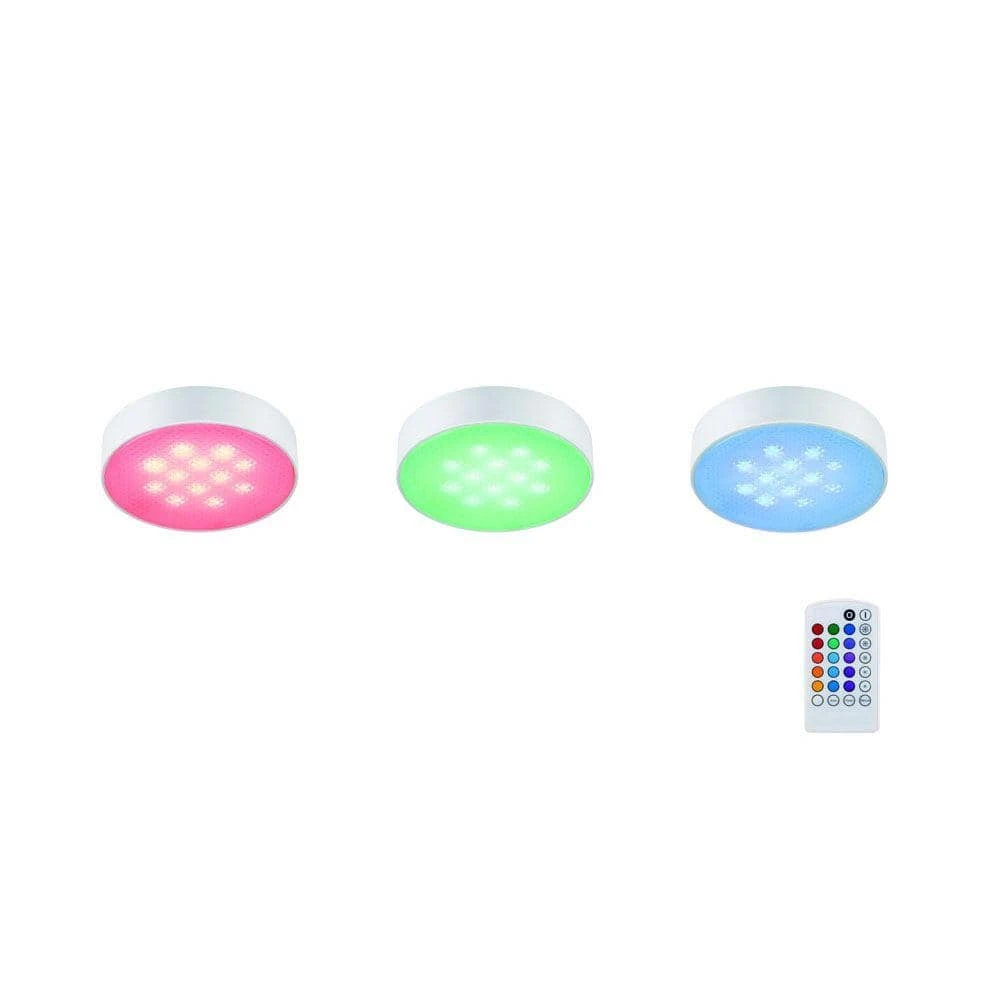 3-Light LED RGB Puck Light Kit by Commercial Electric
