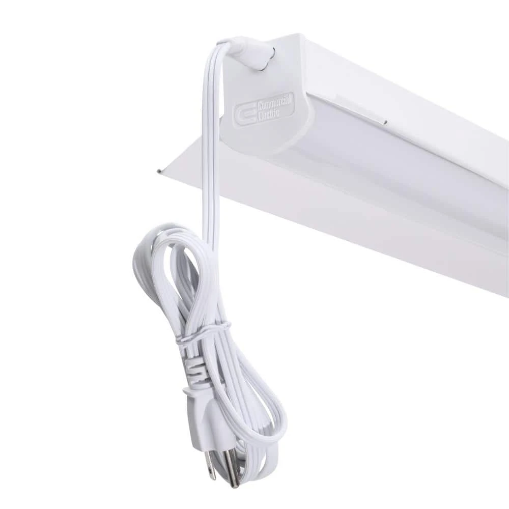 4 ft. 64-Watt Equivalent Integrated LED White Shop Light Linkable 3200 Lumens 4000K Bright White 5 ft. Cord Included by Commercial Electric - Image 5