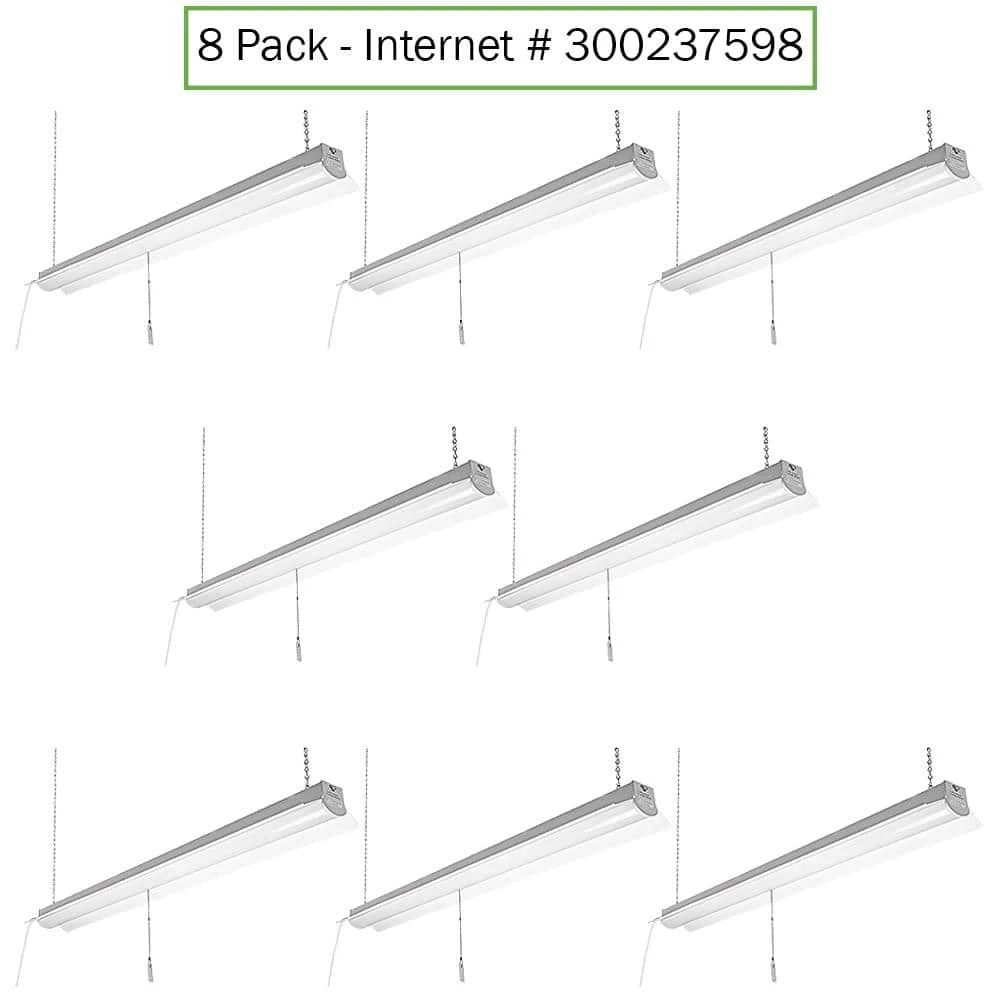 4 ft. 64-Watt Equivalent Integrated LED White Shop Light Linkable 3200 Lumens 4000K Bright White 5 ft. Cord Included by Commercial Electric - Image 8