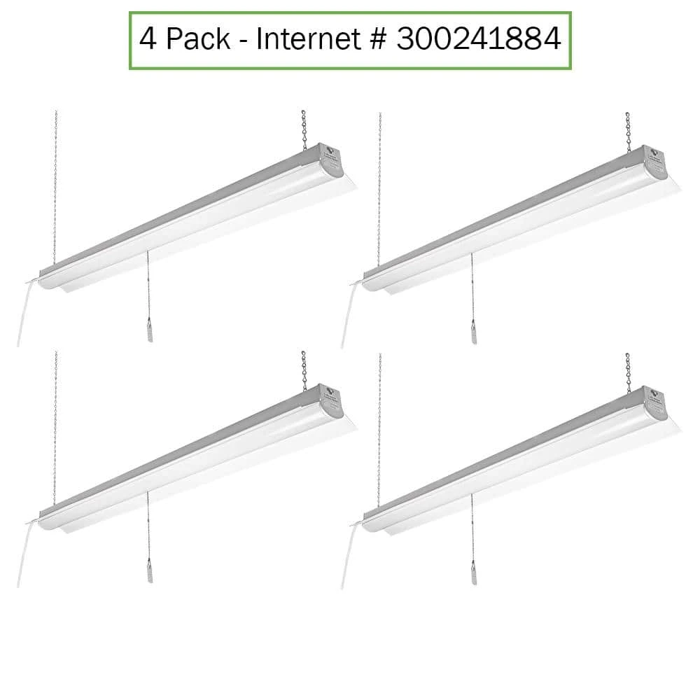 4 ft. 64-Watt Equivalent Integrated LED White Shop Light Linkable 3200 Lumens 4000K Bright White 5 ft. Cord Included by Commercial Electric - Image 7