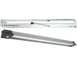 40 in. 64-Watt Equivalent Black Brushed Nickel PIR Motion Sensor LED Shop Light Linkable with Motion Timer 3000 Lumens by Commercial Electric