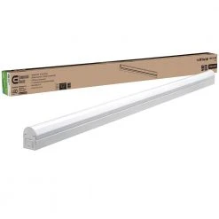Plug In or Direct Wire Power Connection 4 ft. White 4000K Integrated LED Strip Light (with Power Cord and Linking Cord) by Commercial Electric