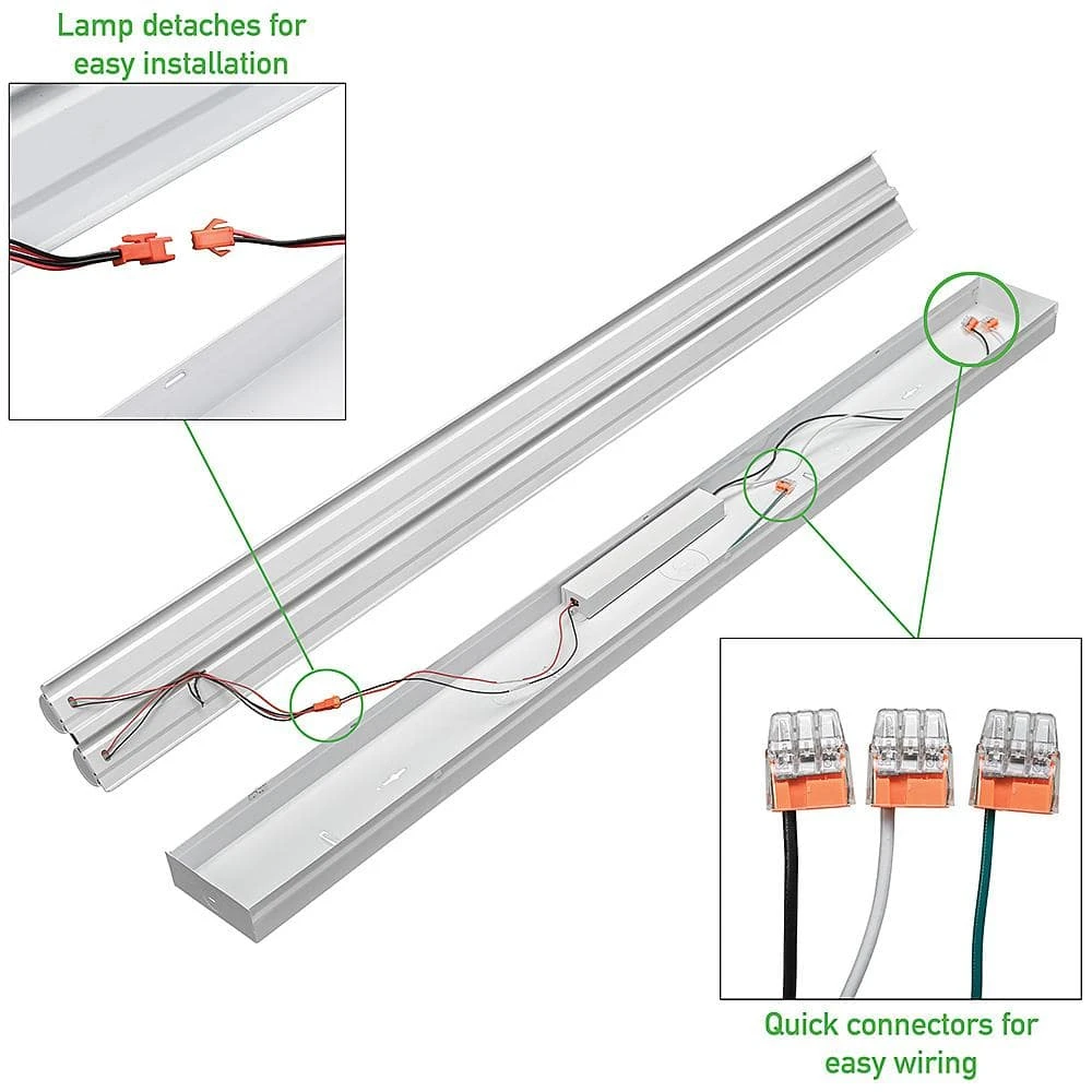 4 ft. 225-Watt Equivalent Integrated LED White Strip Light Fixture 4000K Bright White High Output 4500 Lumens by Commercial Electric - Image 2