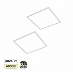 2 ft. x 2 ft. 250-Watt Equivalent White Integrated LED Backlit Troffer, 3825 Lumens, 4000K Bright White (2-Pack) by Commercial Electric