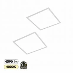 2 ft. x 2 ft. 300-Watt Equivalent White Integrated LED Backlit Troffer, 4590 Lumens, 4000K Bright White (2-Pack) by Commercial Electric