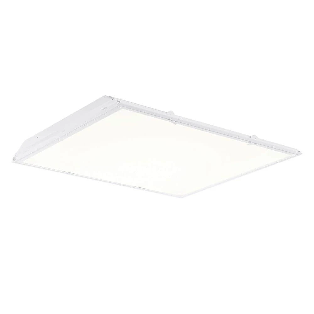 2 ft. x 2 ft. 96-Watt Equivalent Integrated LED White Lens Commercial Grid Ceiling White Troffer by Commercial Electric