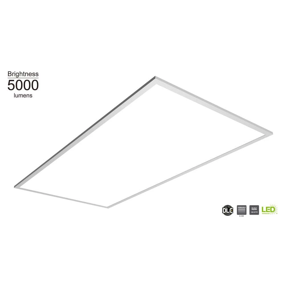 5000 Lumens 2 ft. x 4 ft. White Integrated LED Flat Panel Troffer by Commercial Electric