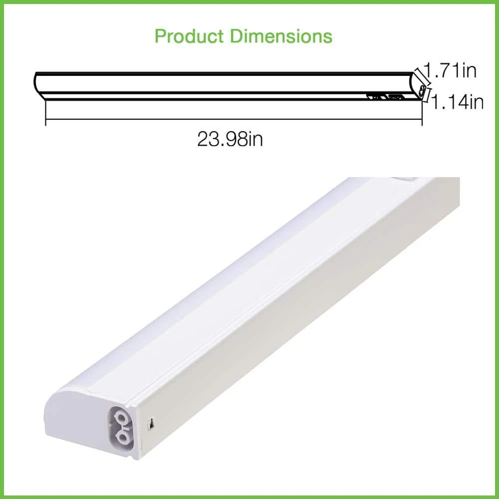 24 in. 11-Watt Plug-In Color Changing LED Under Cabinet Light 3-Position Switch Linkable 700 Lumens Cords Included by Commercial Electric - Image 8