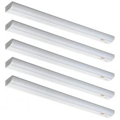 24 in. 11-Watt Plug-In Color Changing LED Under Cabinet Light 3-Position Switch Linkable 700 Lumens (5-Pack) by Commercial Electric