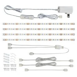 12 in. LED Linkable White Flexible Tape Under Cabinet Light Kit (4-Strip Pack) by Commercial Electric