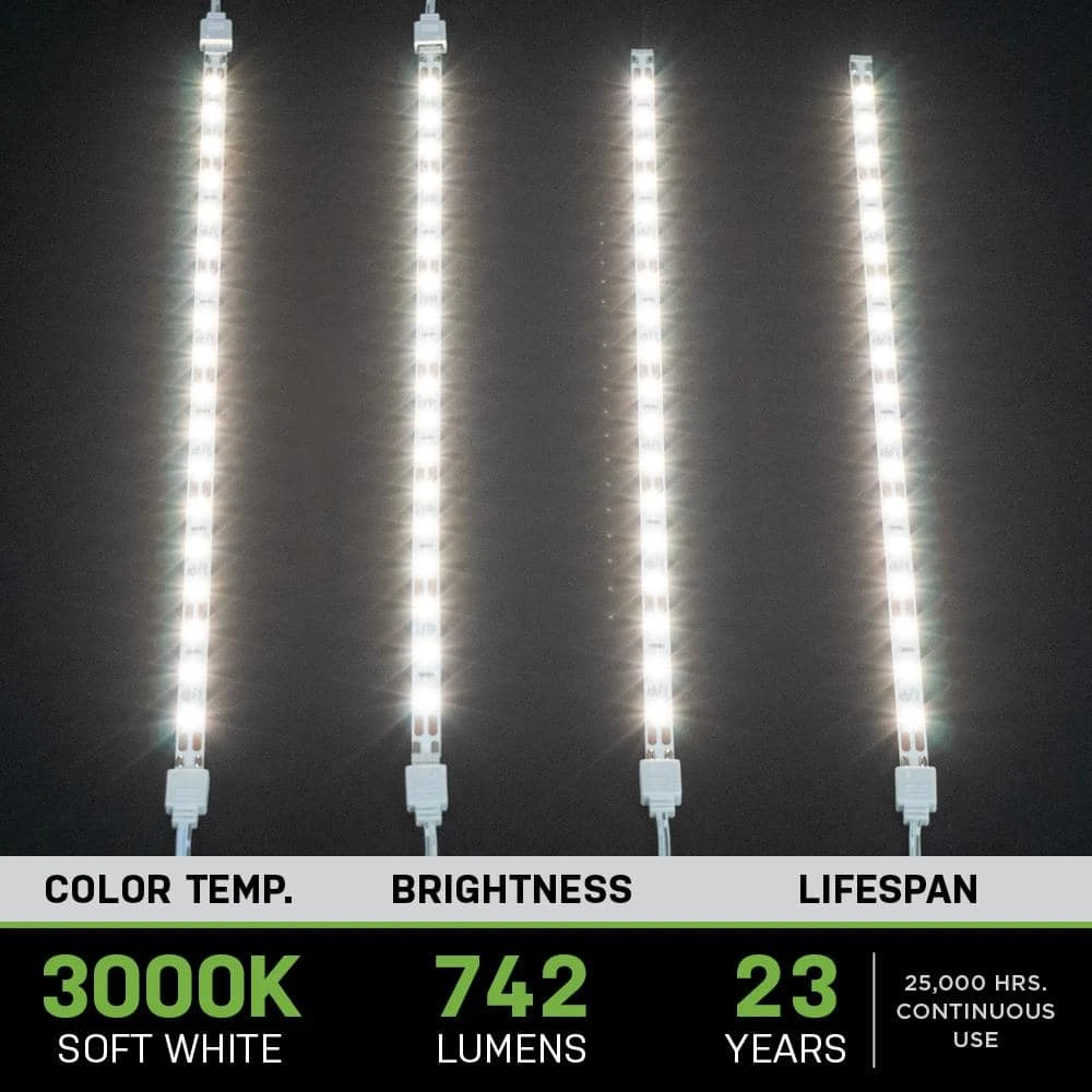 12 in. LED Linkable White Flexible Tape Under Cabinet Light Kit (4-Strip Pack) by Commercial Electric - Image 2