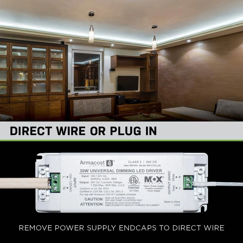 16 ft. LED AC Dimmable White Tape Light Kit Under Cabinet Light by Commercial Electric - Image 6