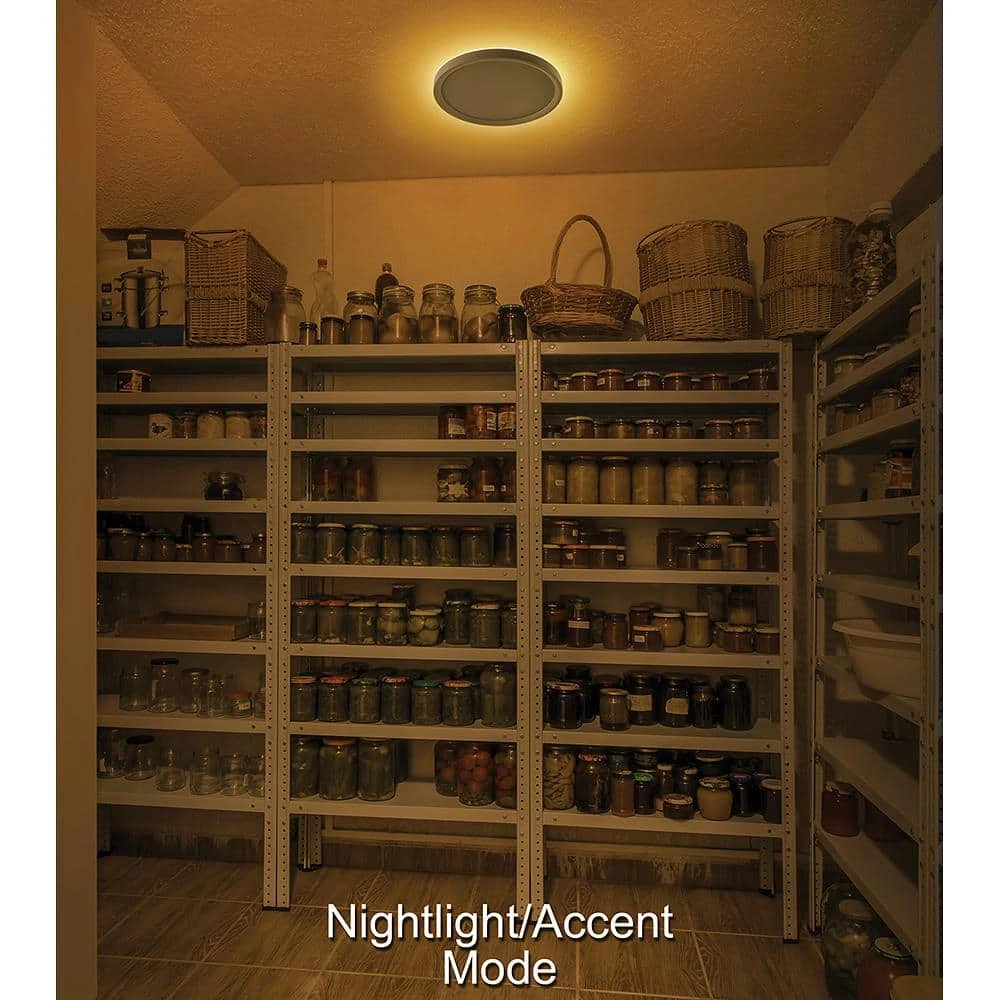 9 inch Color Selectable LED Flush Mount w/ Night Light Feature Optional White and Oil Rubbed Bronze Trim Rings by Commercial Electric - Image 9