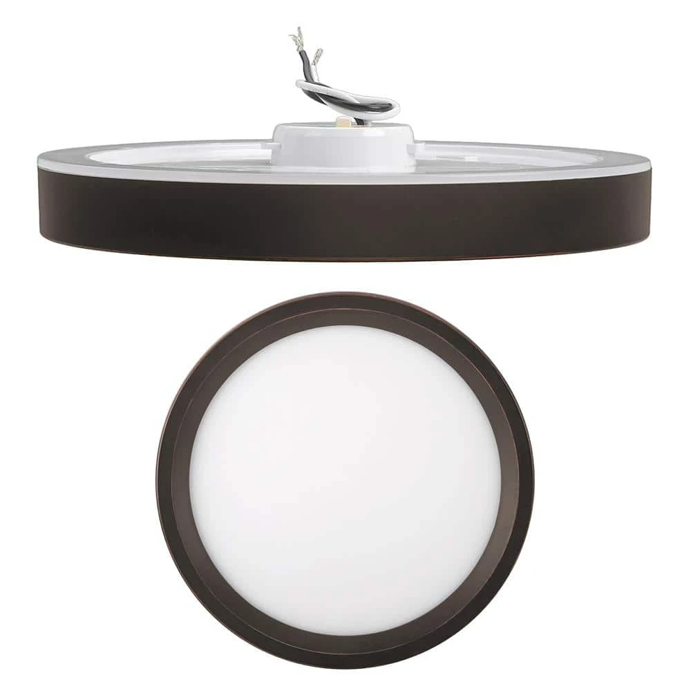 9 inch Color Selectable LED Flush Mount w/ Night Light Feature Optional White and Oil Rubbed Bronze Trim Rings by Commercial Electric - Image 11